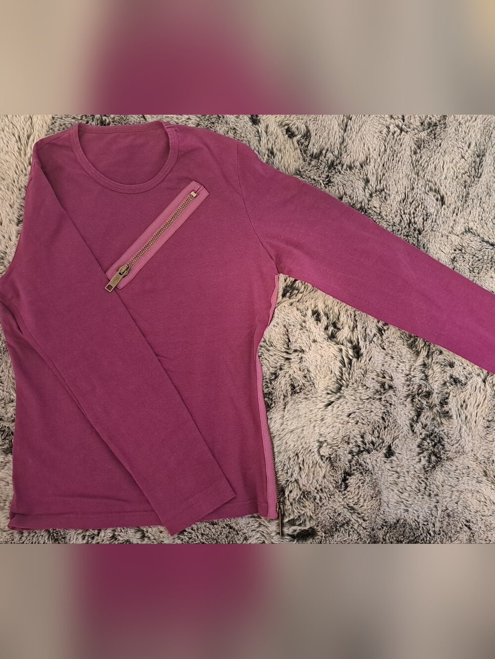 Burberrt Women's Zip-Accent Long Sleeve Sweater - Raspberry Purple